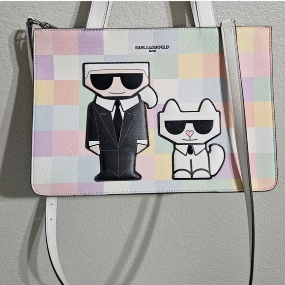 🔹️Karl Lagerfeld🔹️ Blush colorblock Combo Satchel ✨️🤍 - Picture 2 of 5